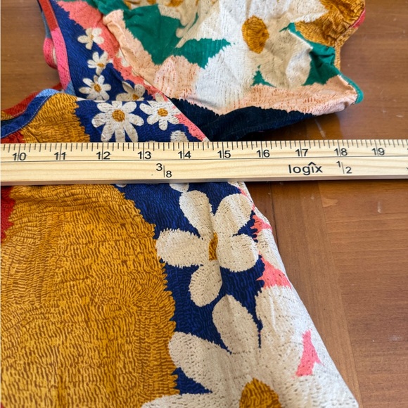 Farm Rio Super Fun Daisy Mini Dress S Floral Puff Short Sleeve Feminine Dainty - Picture 9 of 10